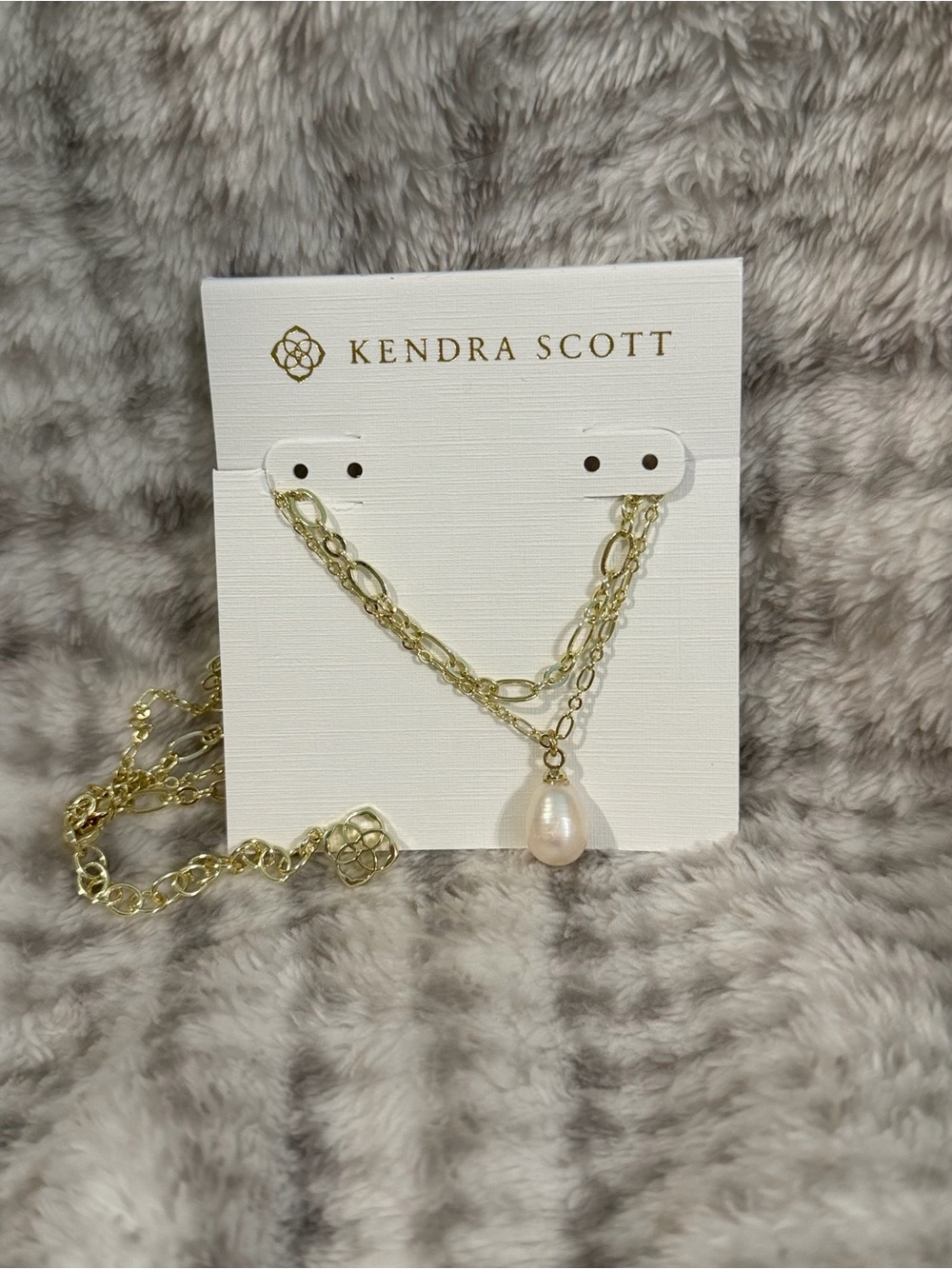 Kendra Scott Gold Layered Necklace with Pearl Drop